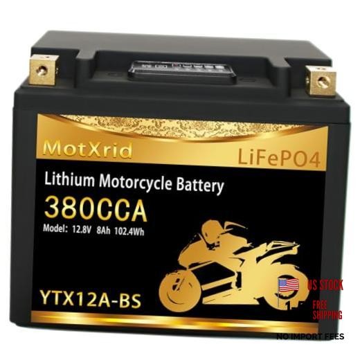 YTX12A-BS lithium motorcycle battery,12V 8Ah 380CCA LiFePO4 Powersports