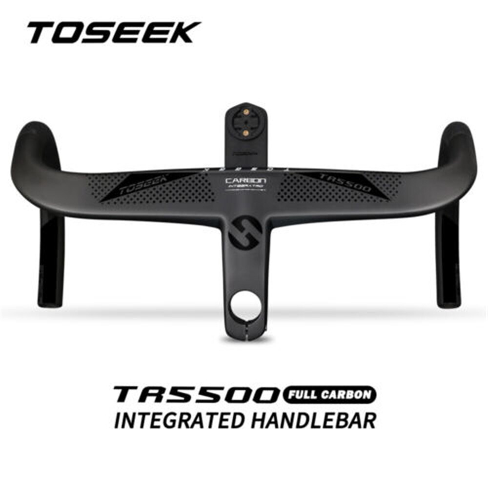 TOSEEK Carbon Fiber Integrated Handlebar Racing Road Bike Drop Bar 400/420/440mm