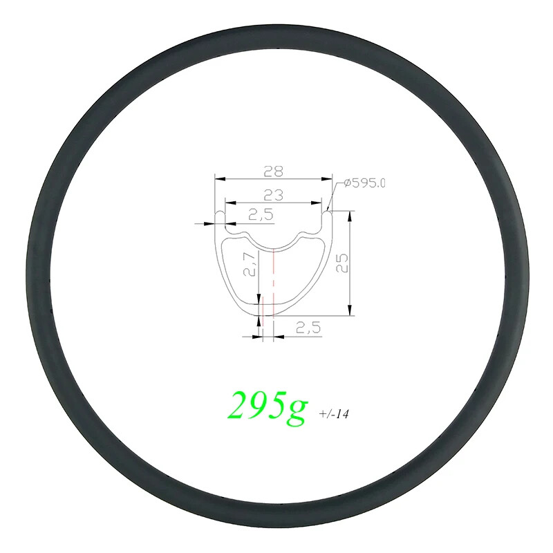 27.5er 650B MTB XC Gravel Mountain Bike Carbon Rim Asymmetric Tubeless Wheel 28H