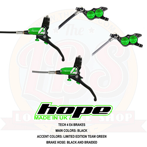 Hope Tech 4 E4 Enduro AM MTB Brakes Limited Edition Factory Racing Green – New