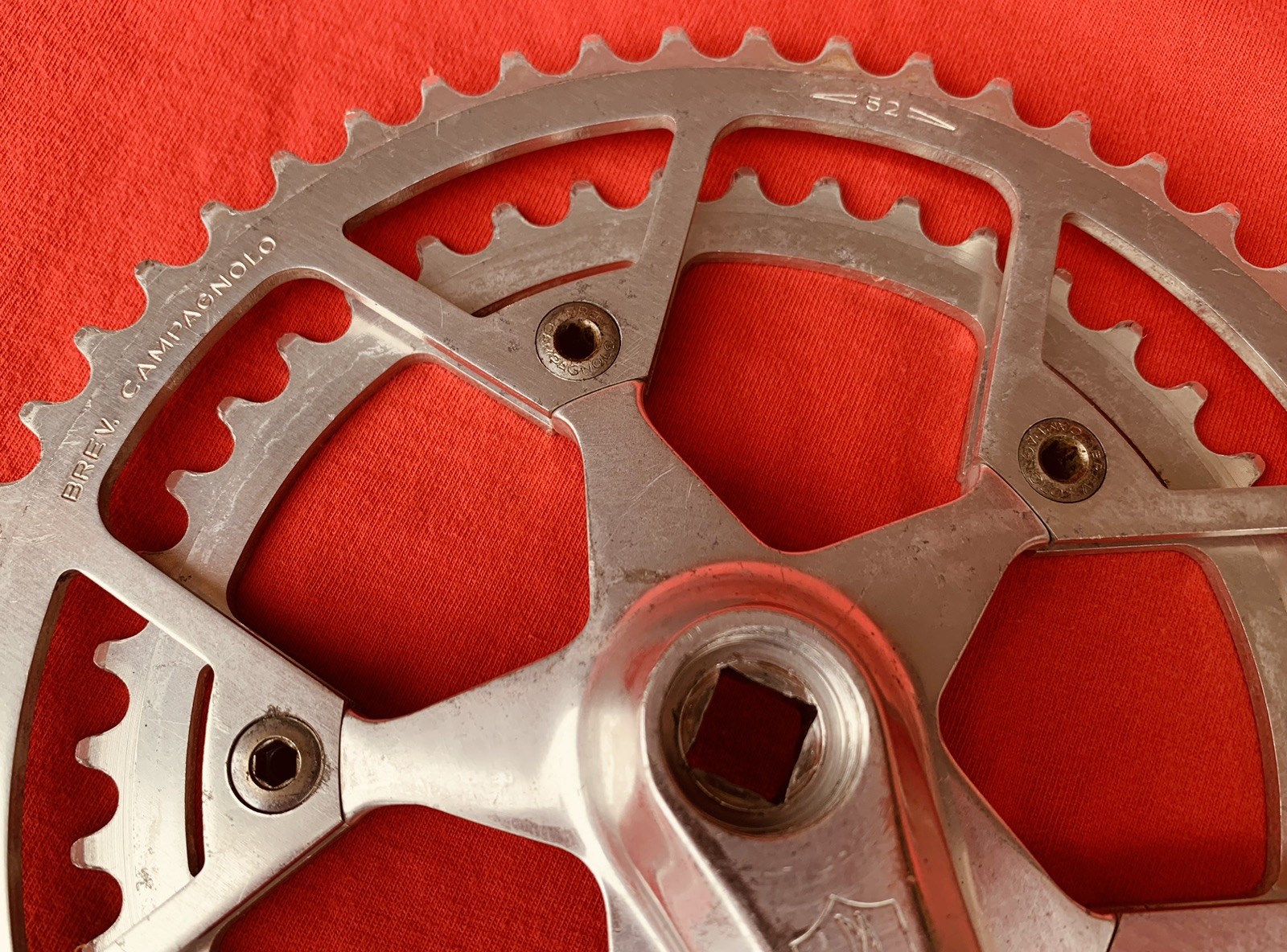 Vintage Campagnolo Triomphe Crankset 170mm Double 52/42T Silver 9/16 – Eroica