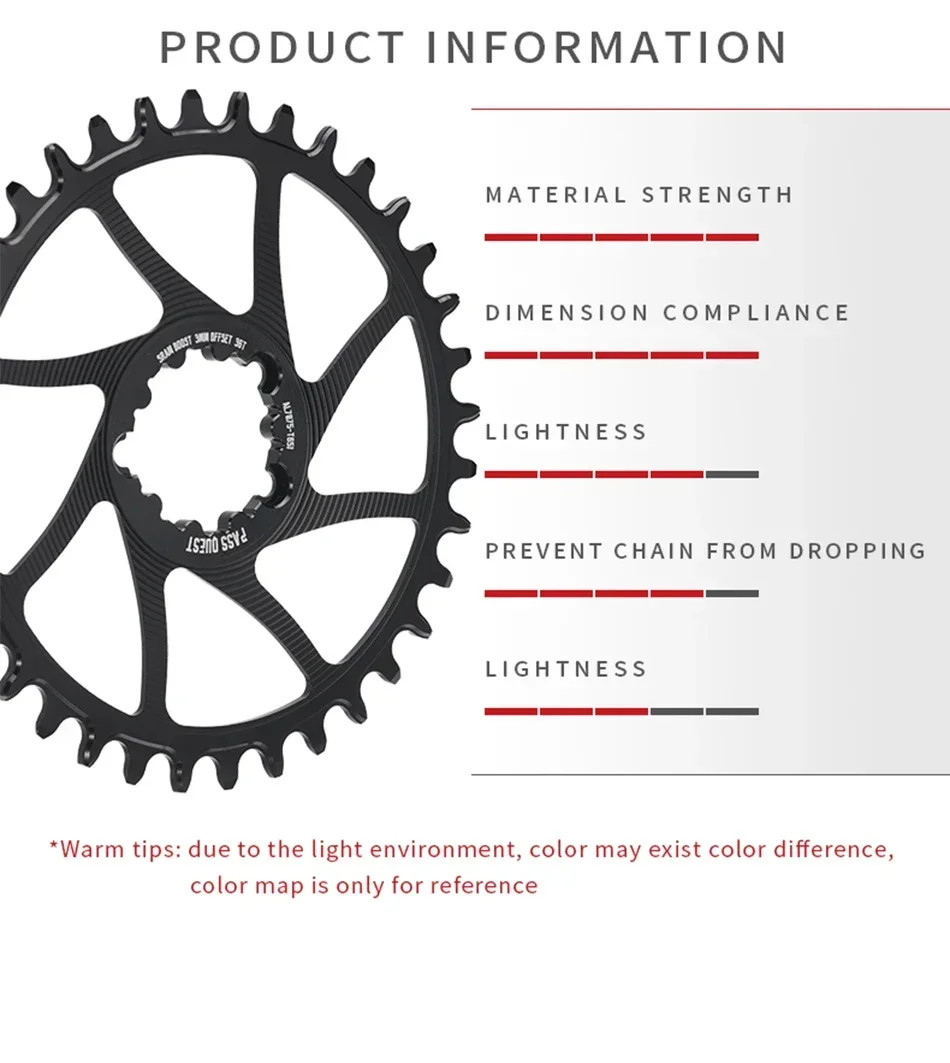 3mm Offset for Crankset Mountain Bicycle Narrow Wide Chainring 28-38T Chainwheel