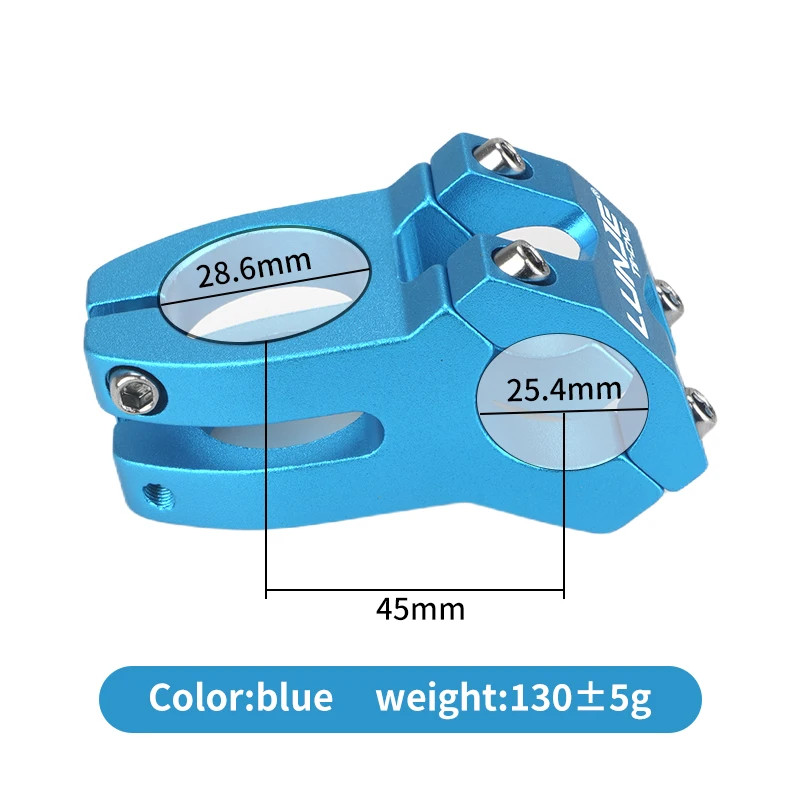 MTB Road Bike Stem 25.4mm Aluminum Alloy Handlebar Stem 45mm Lightweight