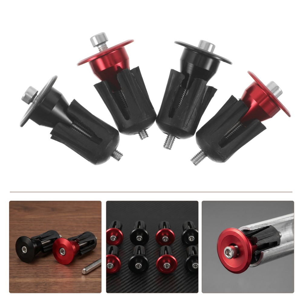 4Pairs Durable Aluminum Grip End Caps Bike Handlebar Dust Protective Plugs