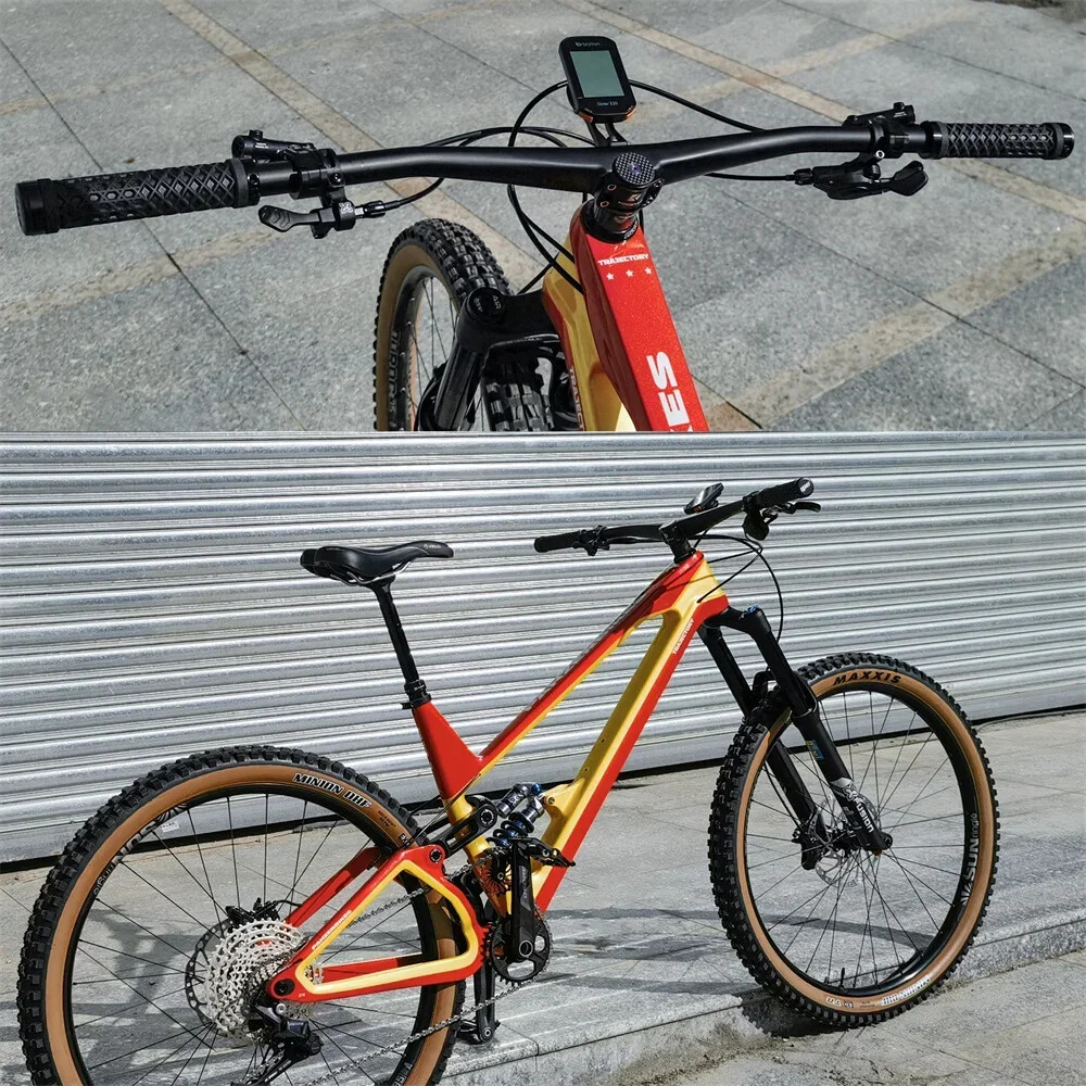Carbon Mountain Bike Integrated Handlebar UD Matt 35x800mm with Computer Mount