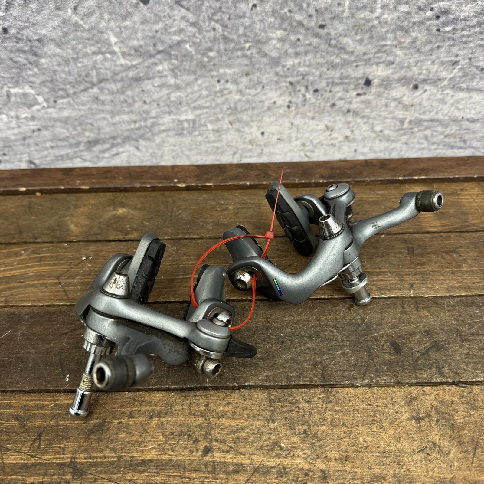 Vintage Shimano 600 BR-6400 Caliper Brake Set Gray Road F/R Japan Single Pivot