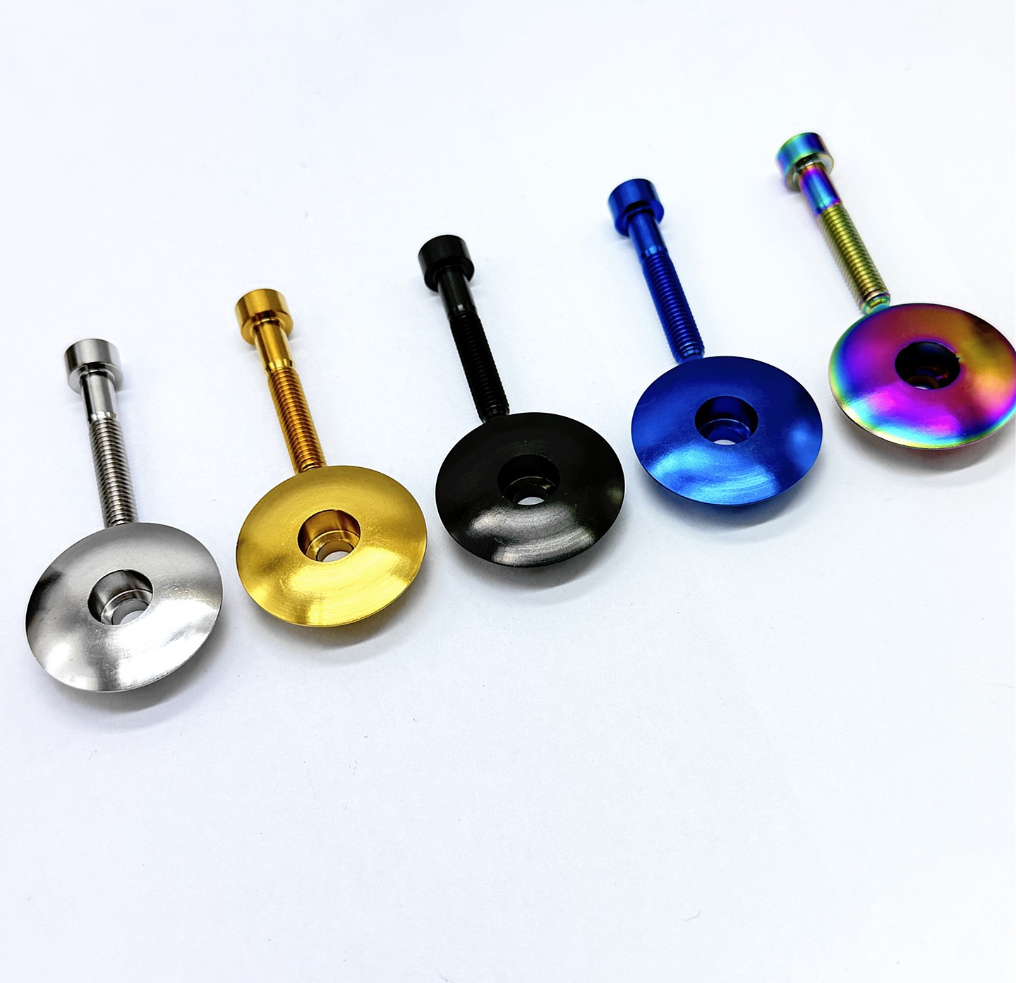Titanium Bolt M6x35mm & Titanium Top Cap Cover for 1-1/8″ Bicycle Headset Stem