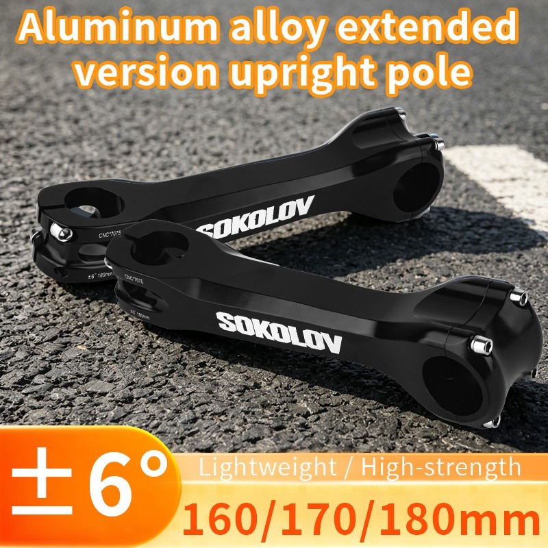 SOKOLOV Long STEMS CNC 160/170/180mm Mtb Bike Table 6 Degree Bicycle Downstem