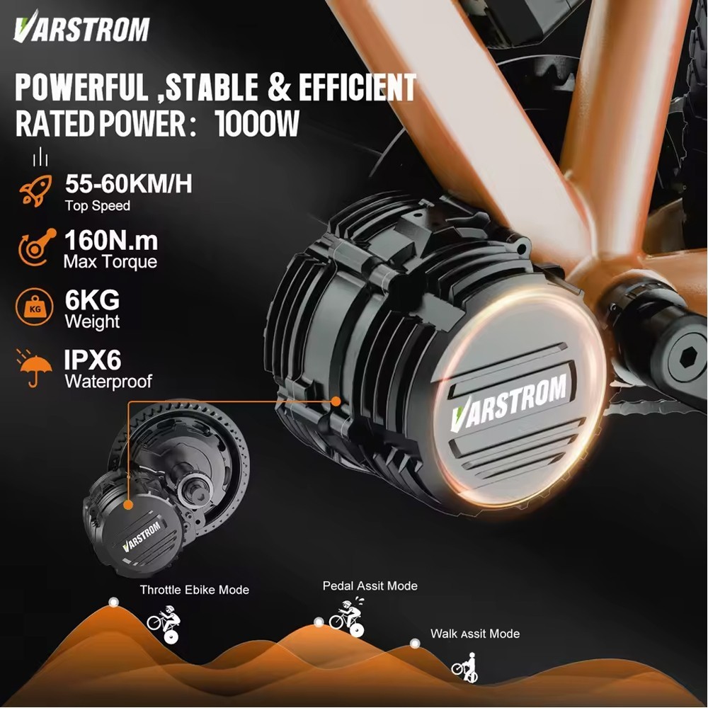 TSDZ16 48V1000W Mid Drive Motor-Upgrade Max 160N.m Torque Ebike Conversion Kits