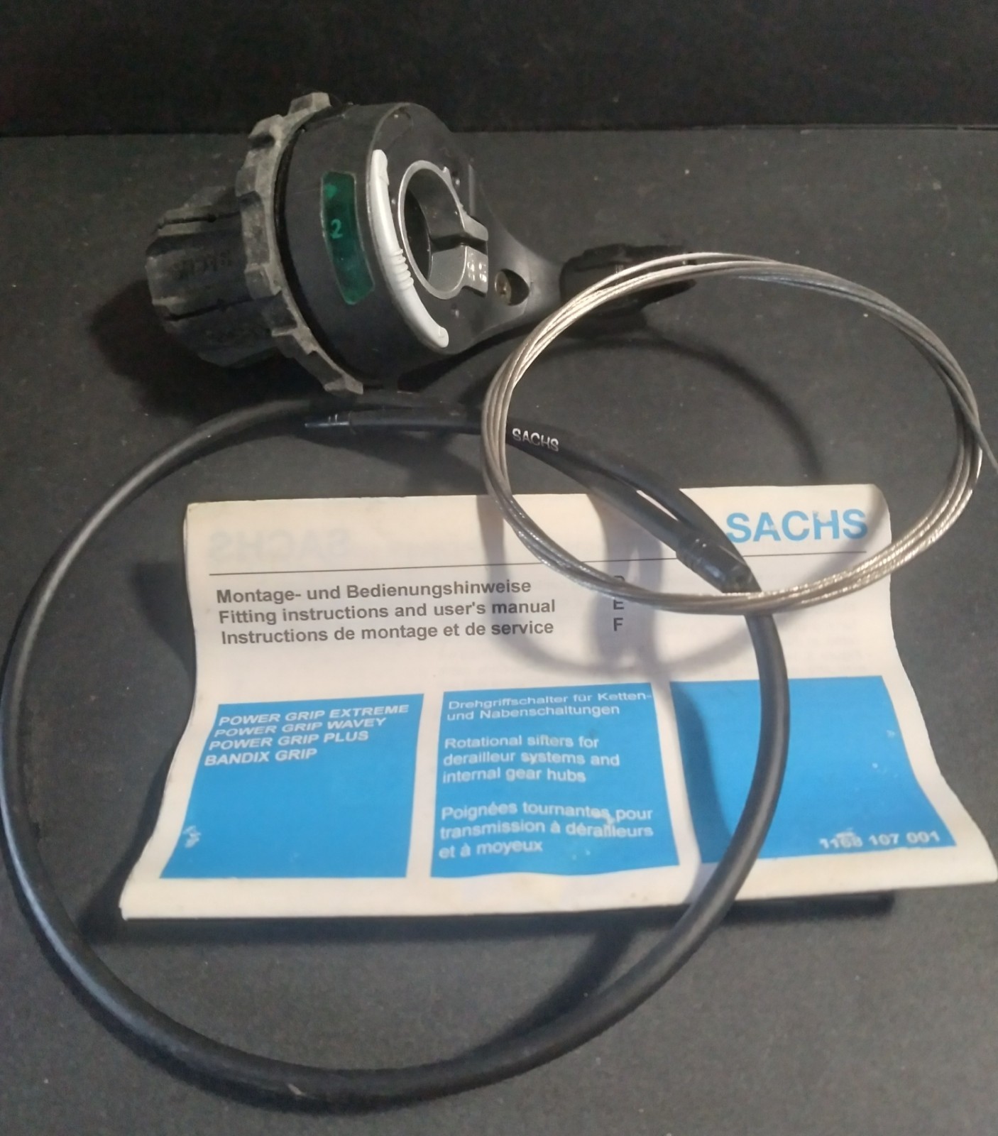 NOS Original Sachs Twistgrip Shifter Power Grip Extreme 3 Speed