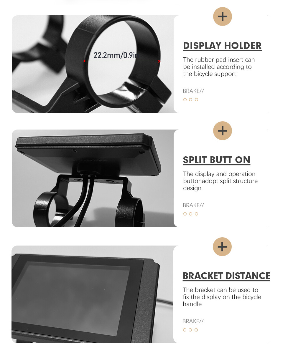 E-bike LCD8H LCD8HU Display with USB 24V/36V/48V/52V/60V72V E-bike Display