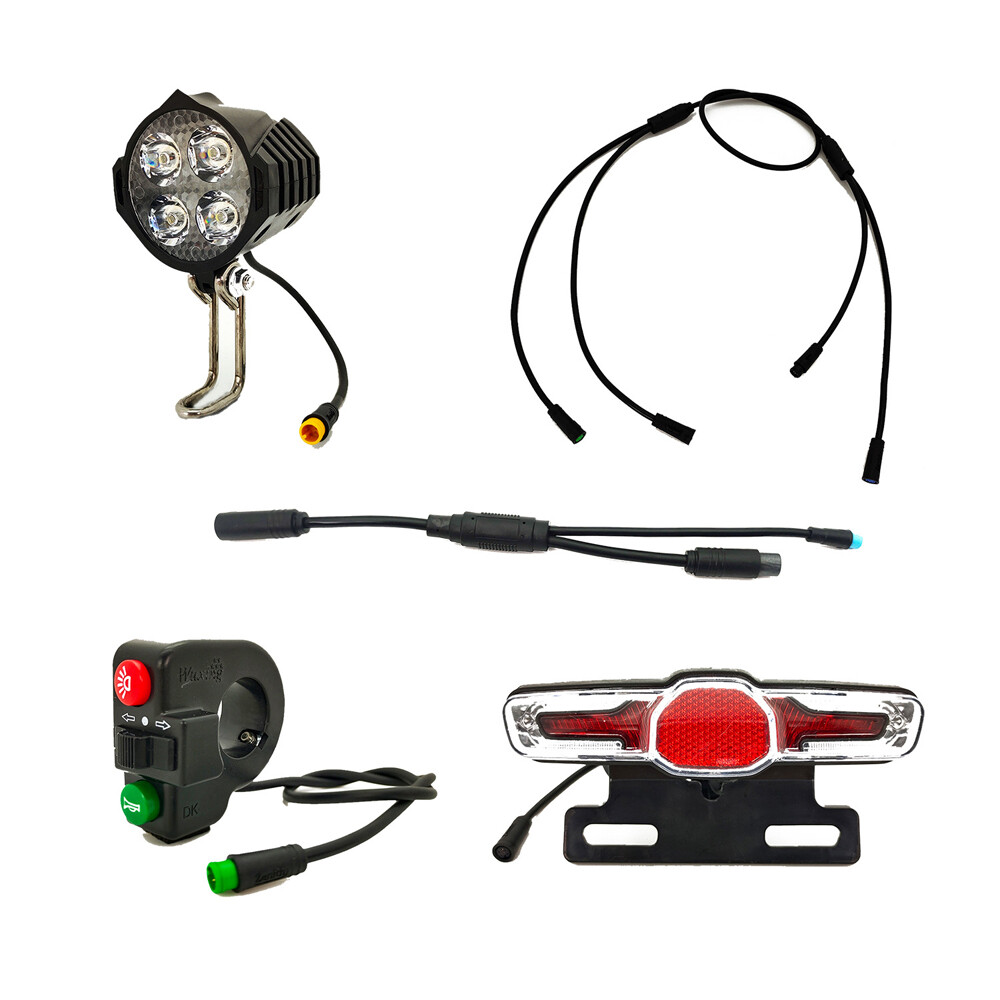 For Bafang Mid-Drive Motor E-bike Headlight Taillight Turning Brake Light Set