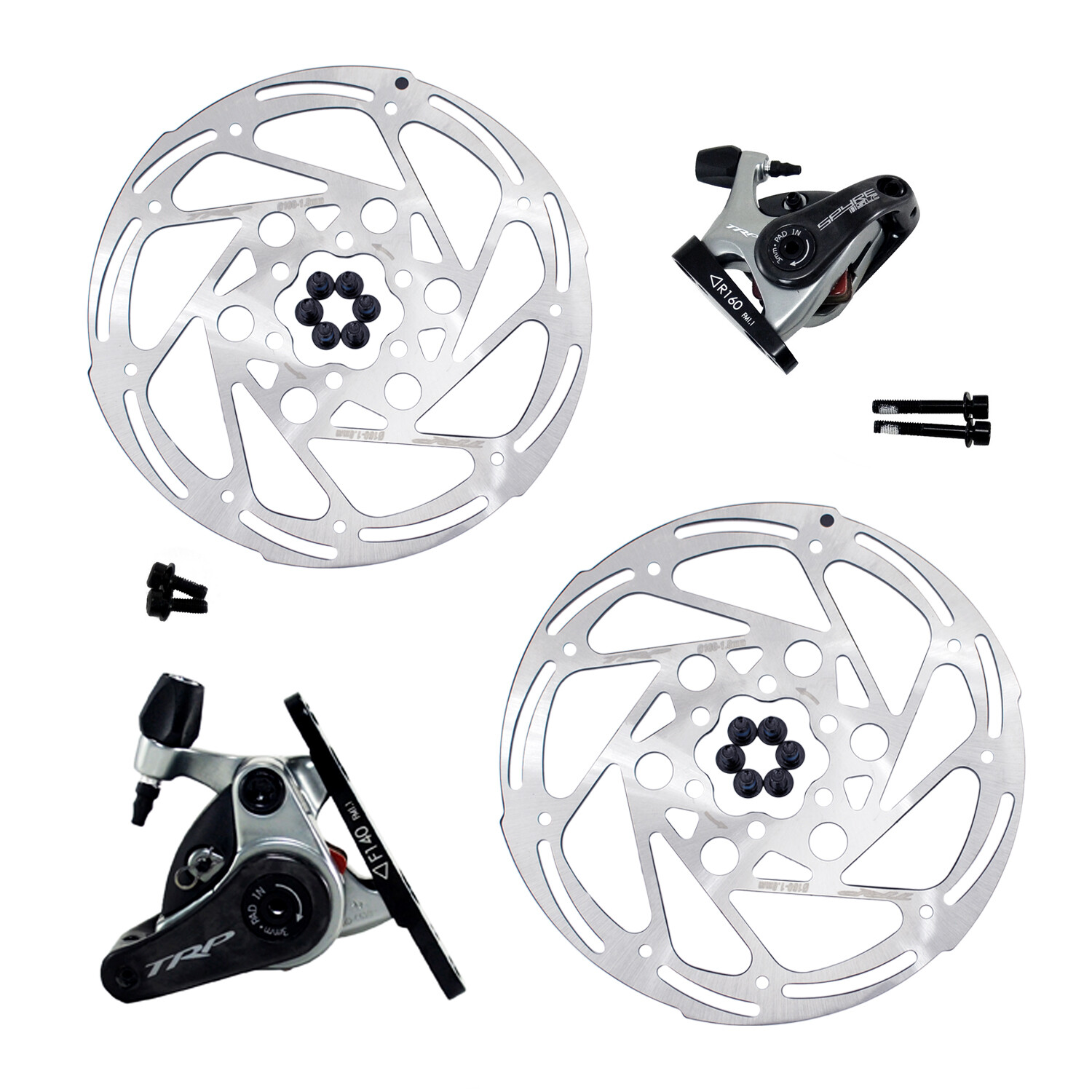 TRP SPYRE SLC Cycling Carbon Flat Mount Mechancial Disc Brake Set 160mm Rotor