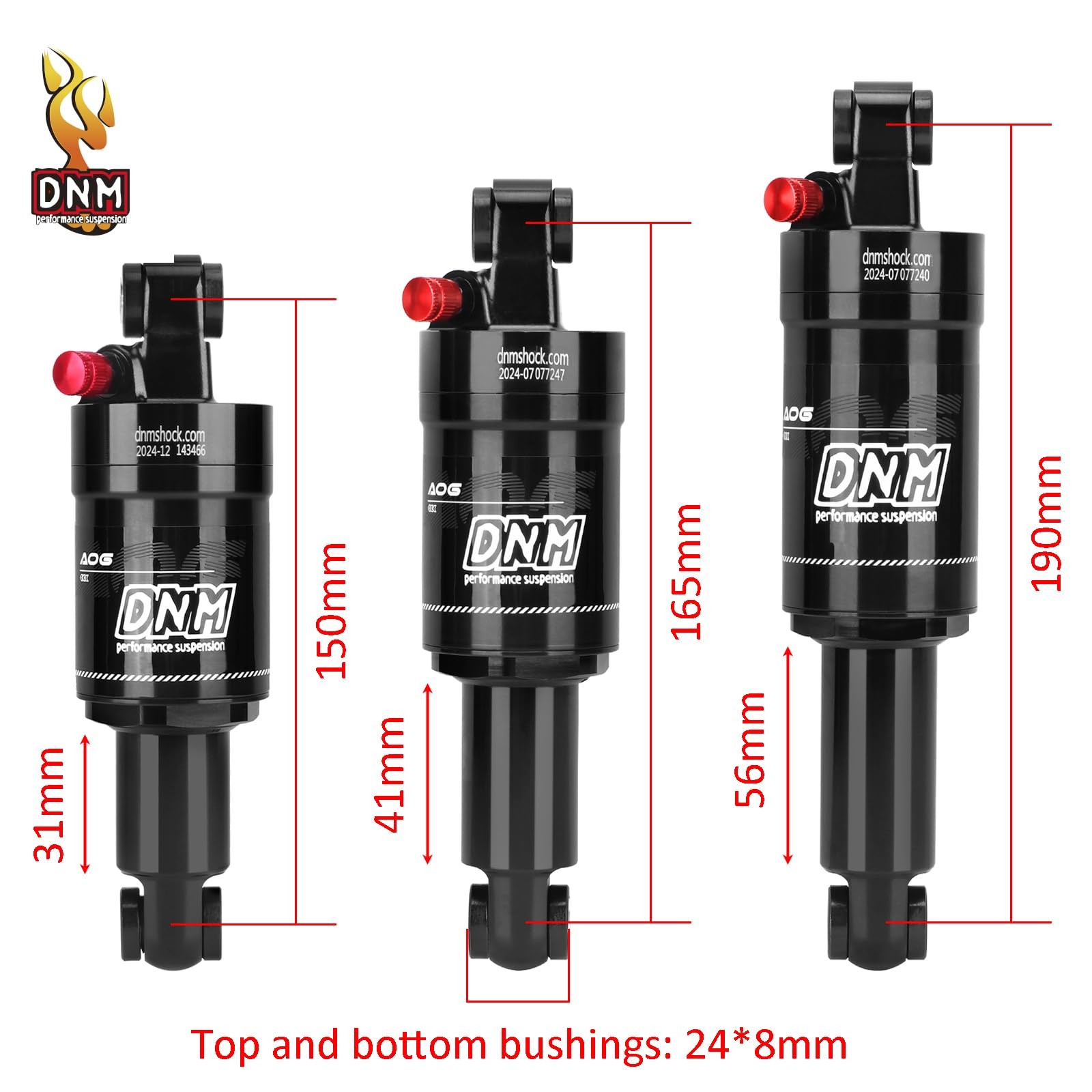 AO-6 Mountain Bike Rear Air Shock AL 6061 Adjustable 125mm/150mm