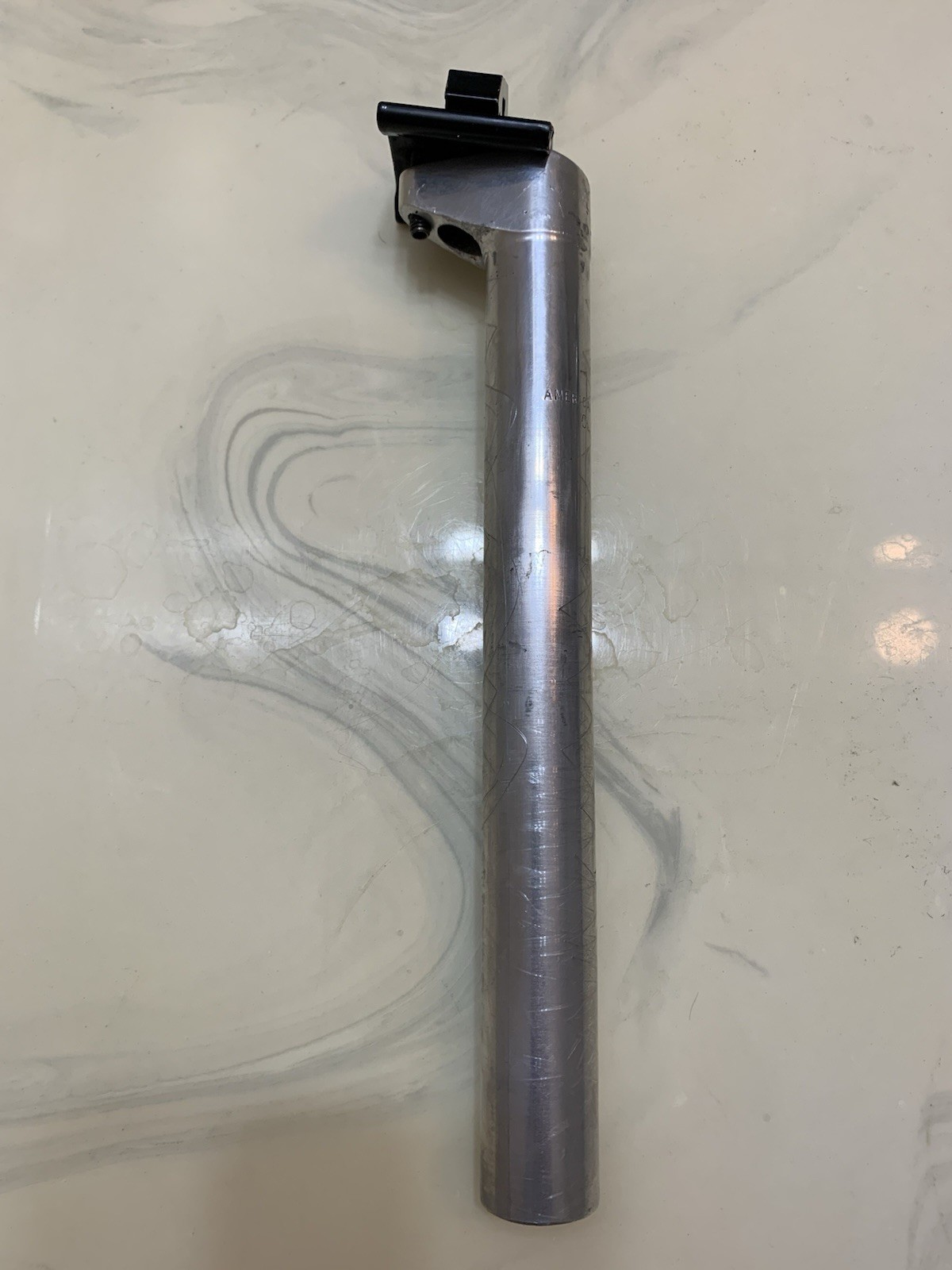 Vtg 1990s 27.2 American Classic Seatpost 20mm Setback Silver/Black 255mm Tilt