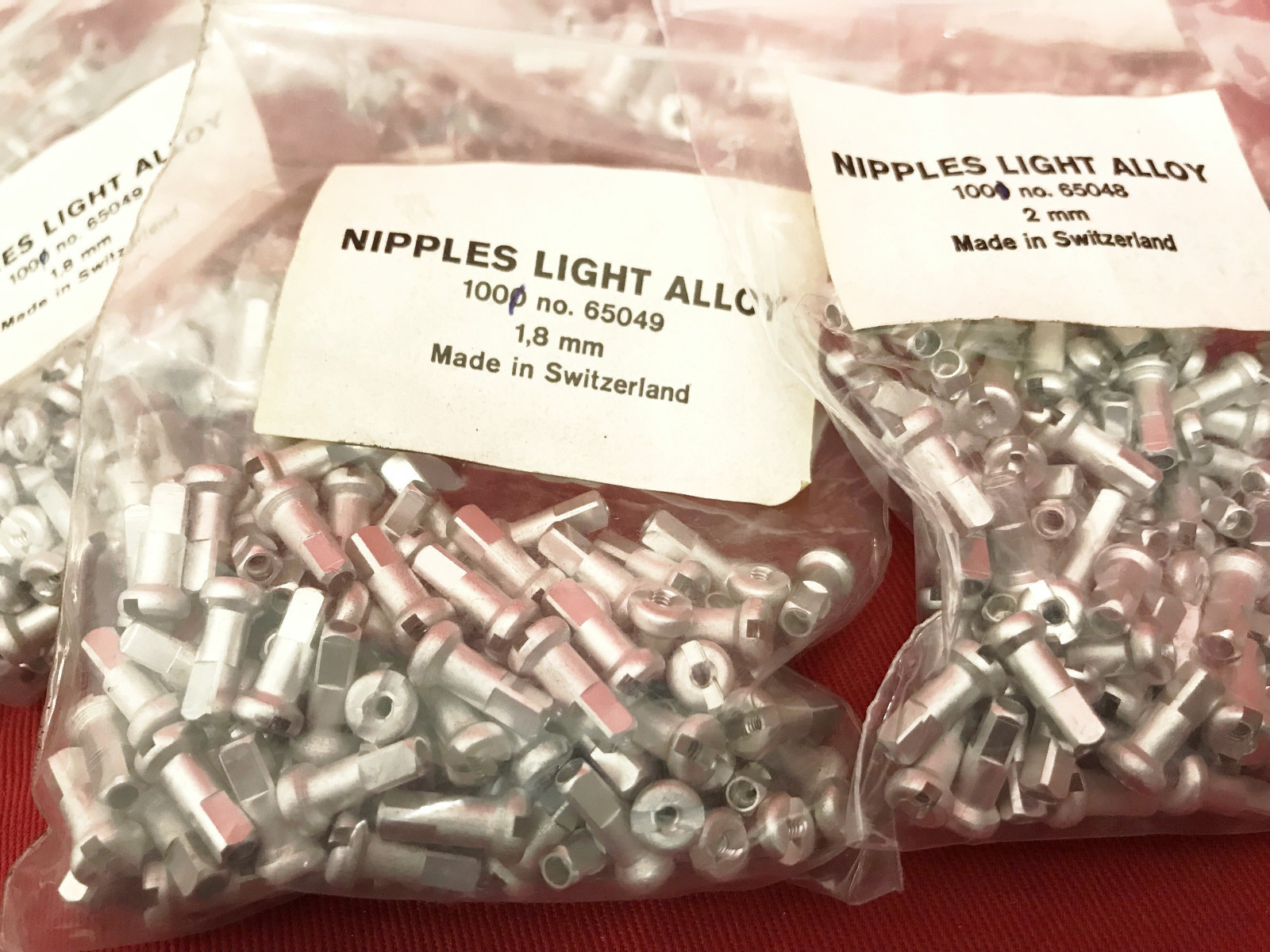 Vintage NOS 100 EDCO Speichennippel Alu NIPPEL LIGHT ALLOY 1,8mm oder 2mm neu