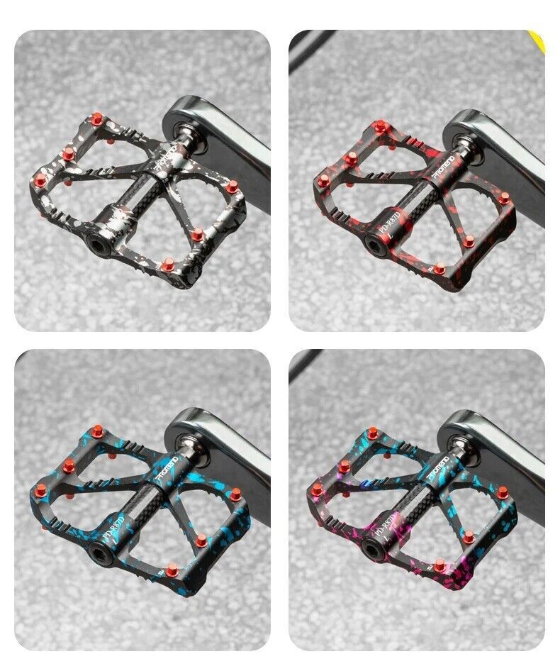 PROMEND Camouflage Non-slip Aluminium Alloy Carbon Tube 3 Bearings Bicycle Pedal