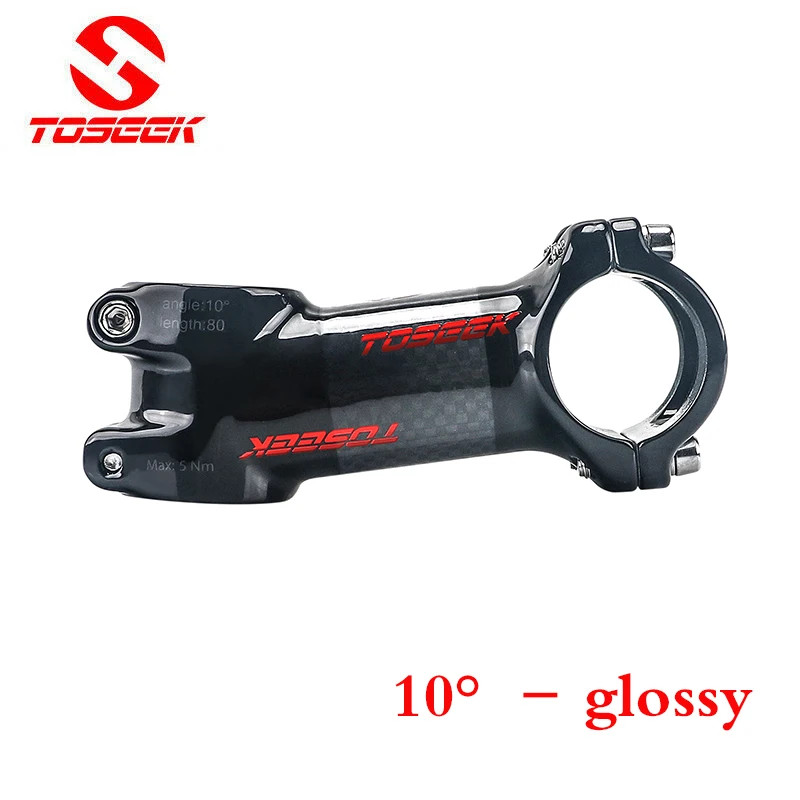 Toseek Ultralight Bicycle Stem 6/10/17/25/35 Degree Carbon Alloy Bike Stem 60/70
