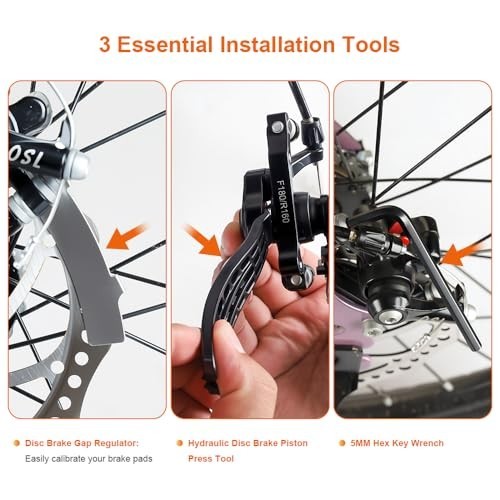 Bike Brake Pads, 4 Pairs Disc Brake Pads High-Performance with Installation Tool