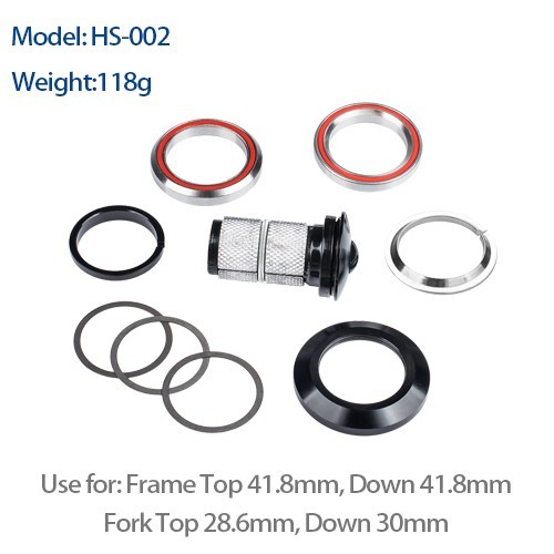 Bicycle Headset Threadless 1-1/8 to 1-1/2 Tapered Head Tube MTB Road Frame