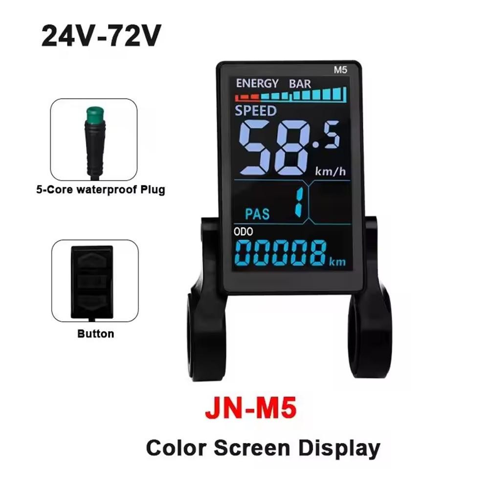 Electric Bike Speed Meter M5 LCD Display Panel Screen 24V 36V 48V 52V 60V 72V.