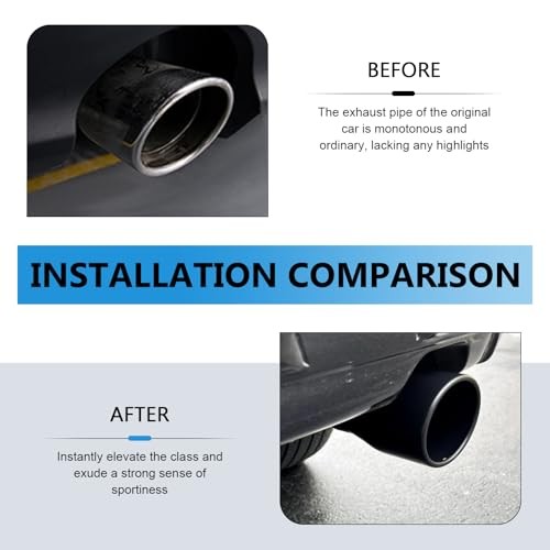 Stainless Steel Car Exhaust Tip, 2.75″-3″ Adjustable Car Exhaust Tail Muffler