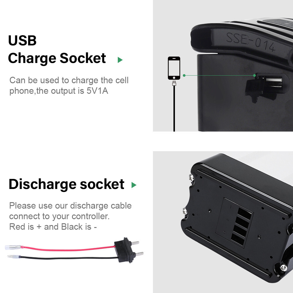 36V Ebike Battery Silverfish Seat Tube Electric Bike Lithium Battery 36V 13Ah