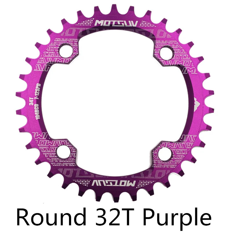 MTB Bicycle Round Narrow Wide Chainwheel 32T-38T 104BCD Circle Chainring