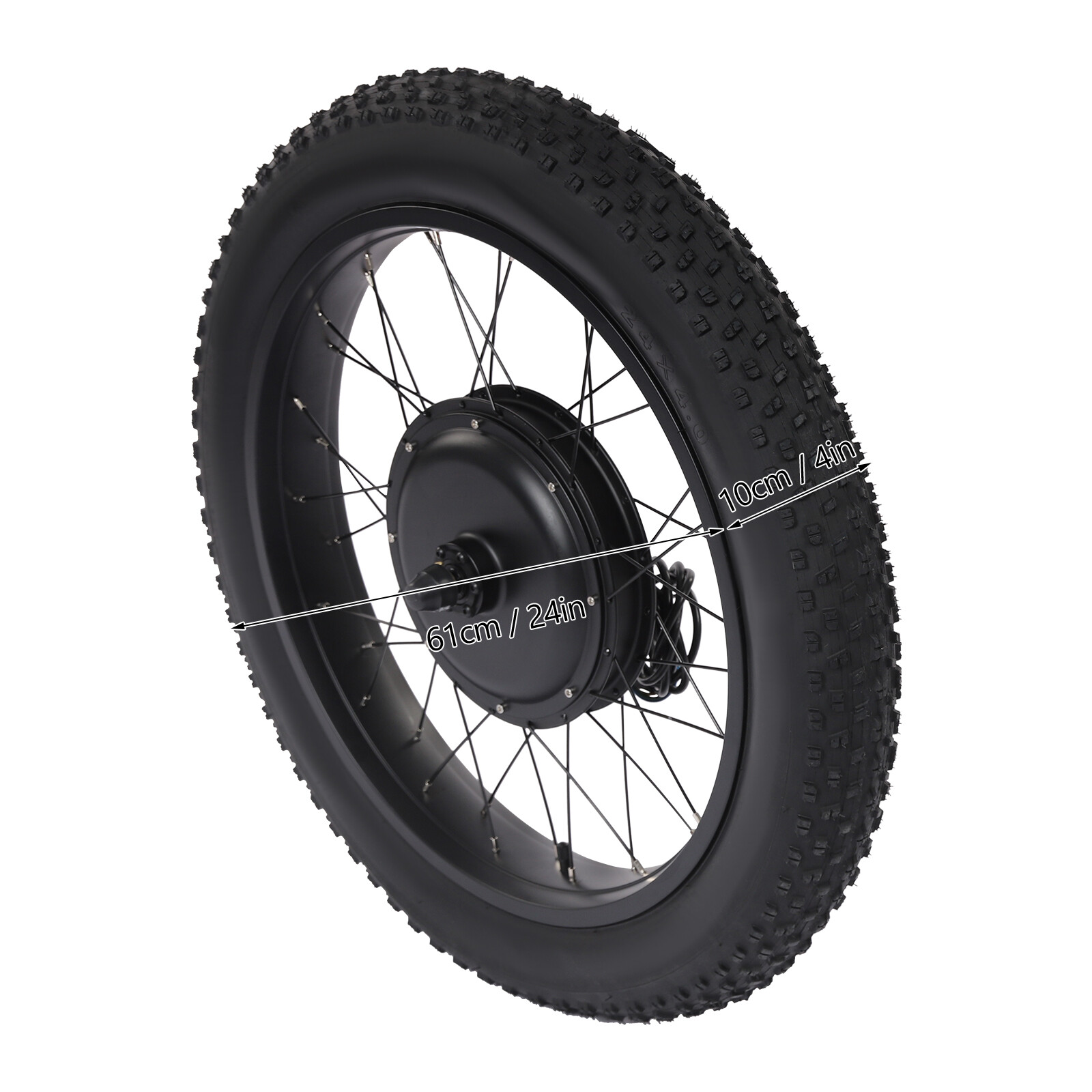 24″ Brushless Gearless Electric Bike E-Bike Front Wheel Conversion Kit 48V 1500W