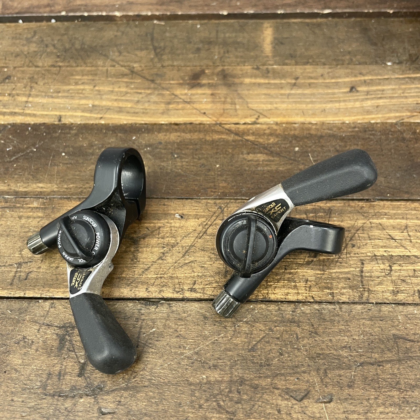 Vintage Suntour XC Expert Black Thumb Shifter Set 3x8s Microdrive 90s MTB Japan