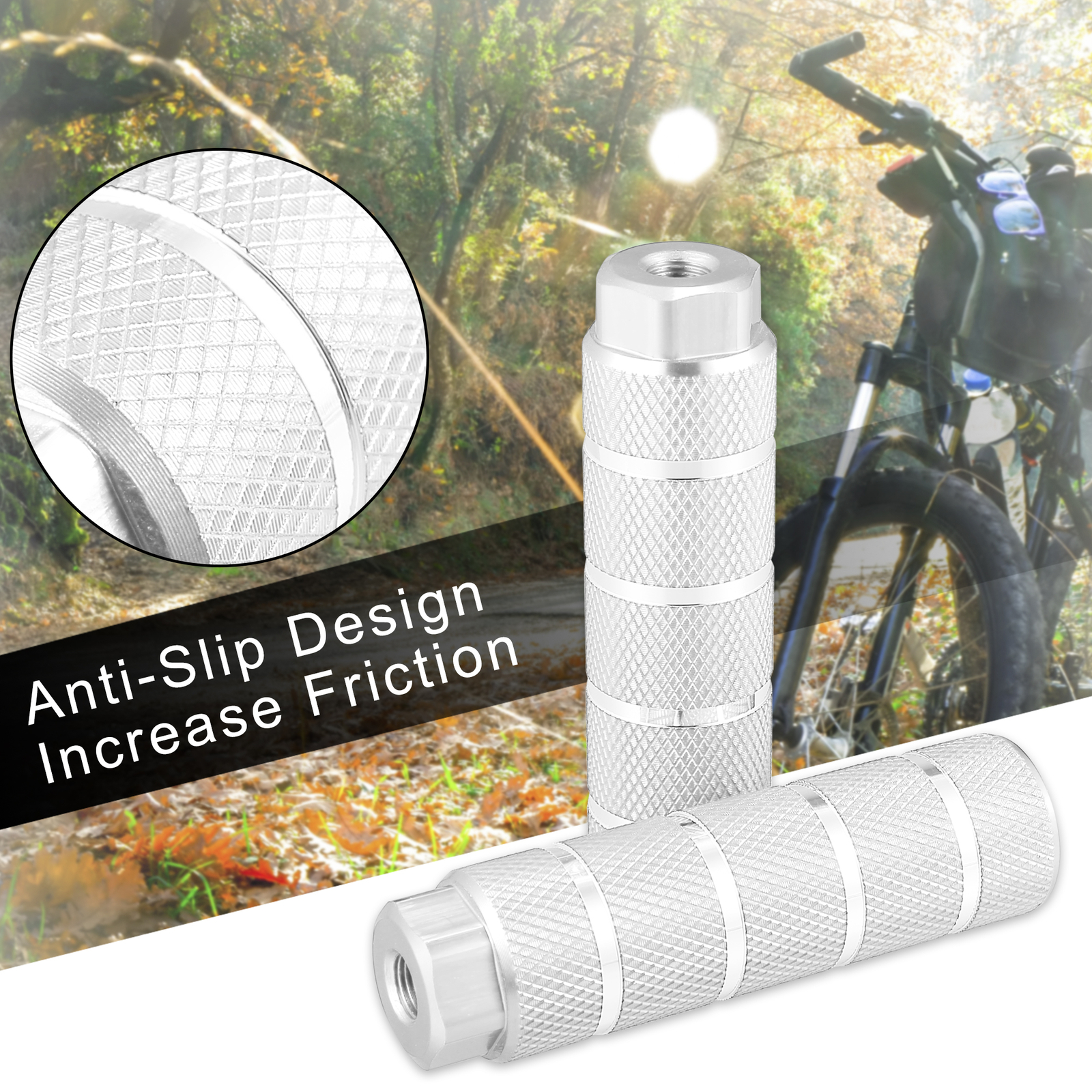 Universal Piece of 4 Rear Foot Pegs Footrest for BMX MTB Bike Fit 3/8 Inch Axles