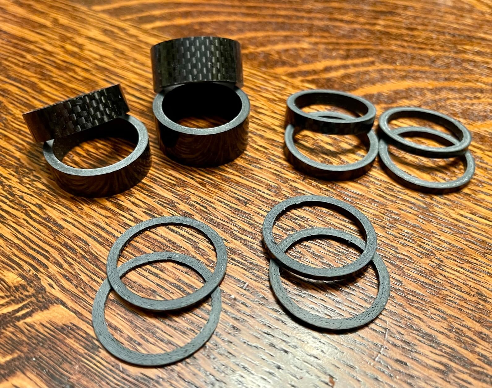 Carbon Fiber Bike Headset Spacers – 12 PCS Stem Spacers for 1 1/8″ Tubes