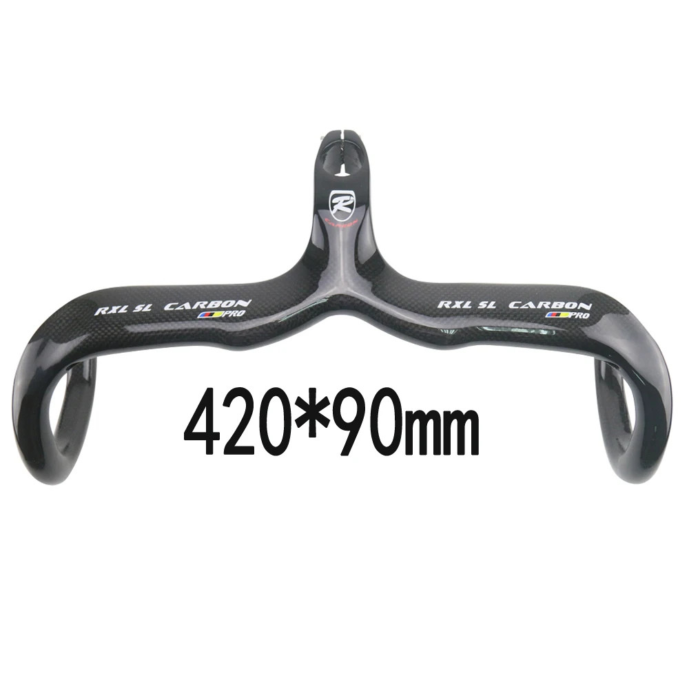 Integrated Carbon Bicycle Handlebar, Road Bike Drop Bar 400mm, 420mm, 440mm