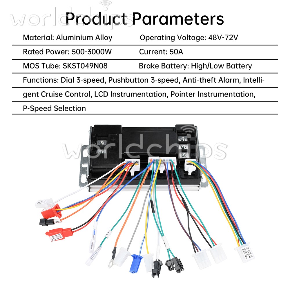 48V60V72V 50A Sine Wave Electric Vehicle Controller Brushless Motor Driver 3000W