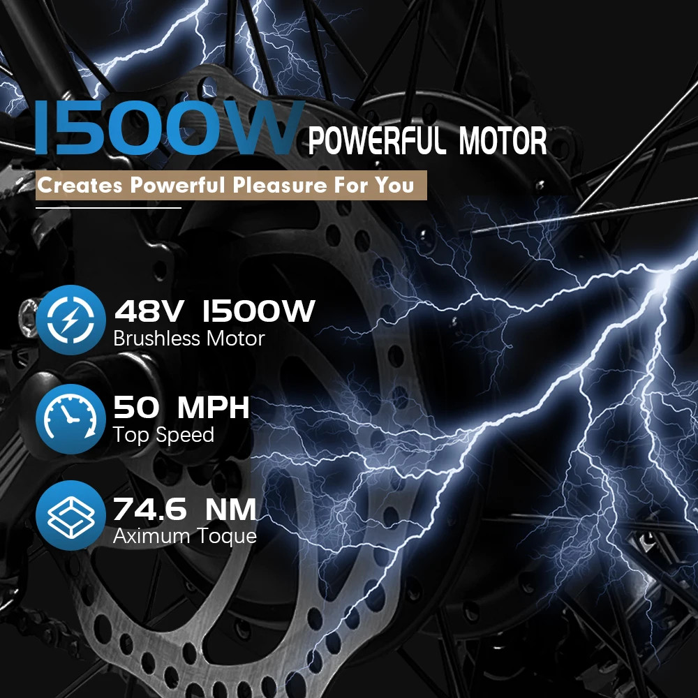 48V 1500W Electric Bike Conversion Kit Brushless Gearless Rear Wheel Hub Motor