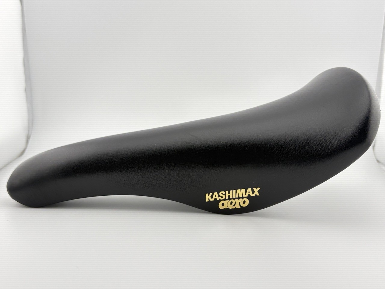 KASHIMAX Aero AX-4A Padded Saddle Genuine Leather Black BMX Keirin Track Bike