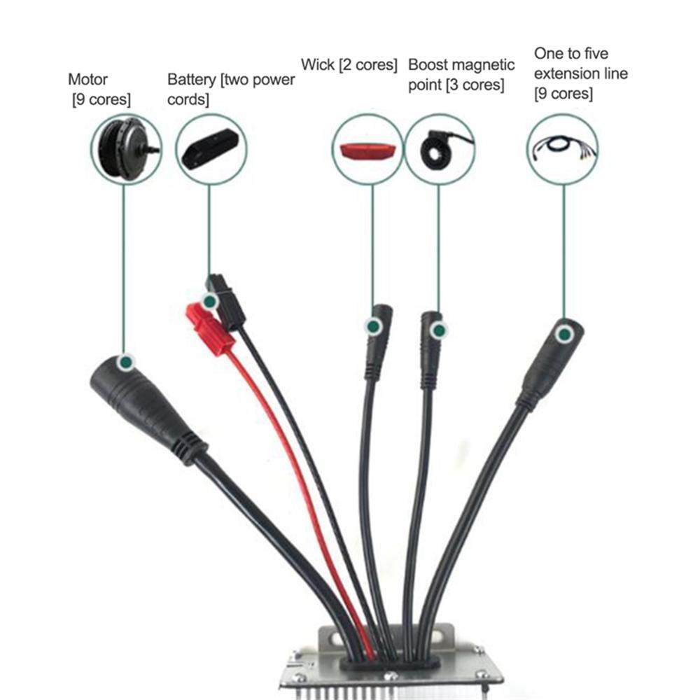 Ebike 36/48V 30A 1000W KT Brushless Motor Controller WP Plug Electric Bicycle