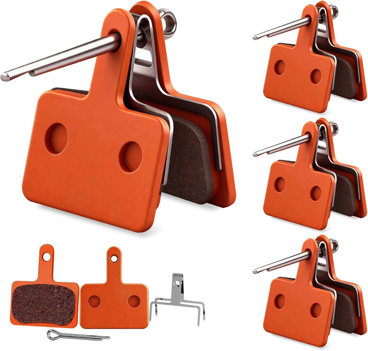 4 Pairs Bike Brake Pads, Disc Brake Pads (Resin,Semi-Metallic) for Mountain Bike