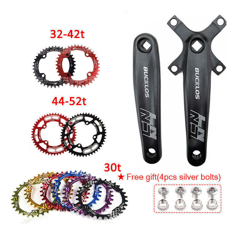 Bicycle Single Crankset 30-52T 104BCD Crank Narrow Wide Chainring 170mm Chainset