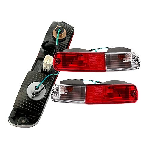 Red Lens Full LED Bumper Reflector Lights Taillight Brake & Rear Fog Lamps