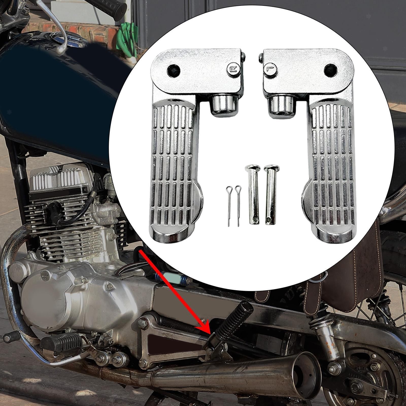 2Pcs E Bike Foot Rests Easy to Install Practical Sturdy Motorcycle Foot Pegs