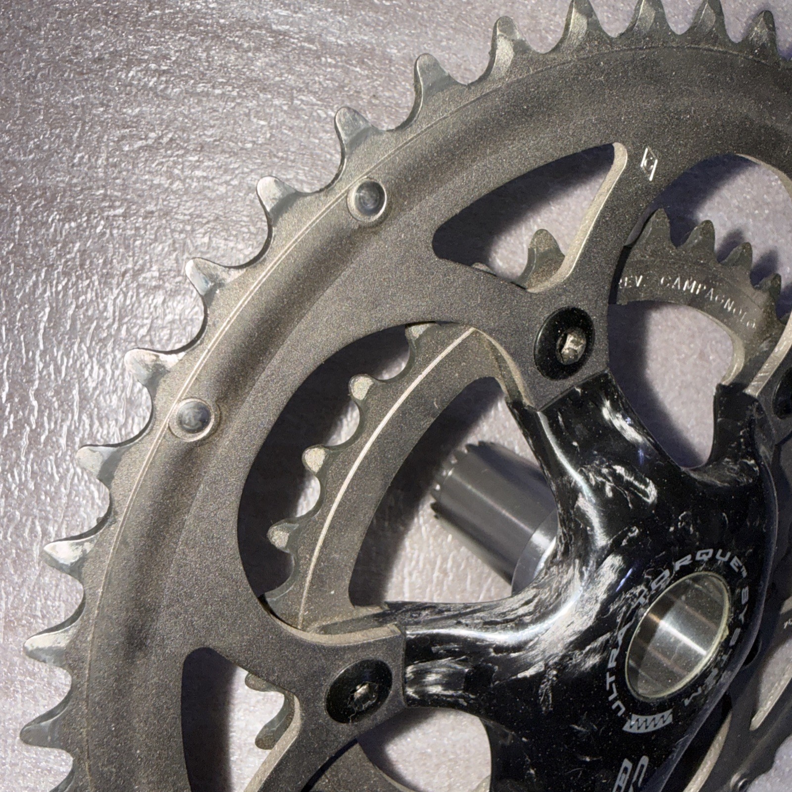 CAMPAGNOLO CENTUAR CT CARBON CRANK 175 DOUBLE 50-34 T 10 OR 9 SPEED W/italian bb