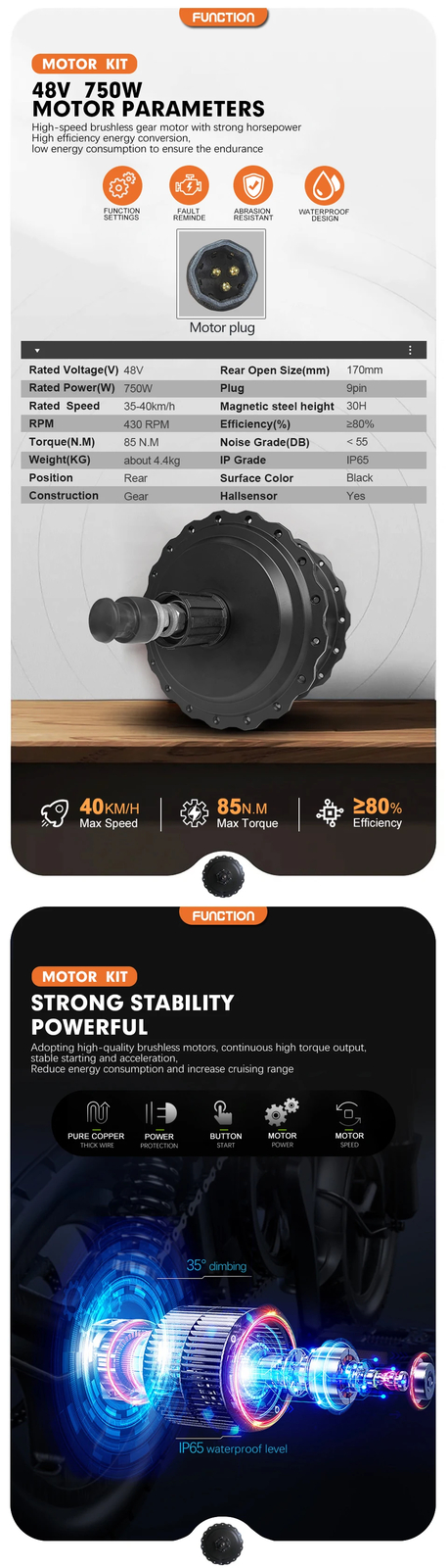 750W 20/24/26er Snow Ebike Fat Tire Rear Cassette Hub Motor Wheel Conversion Kit