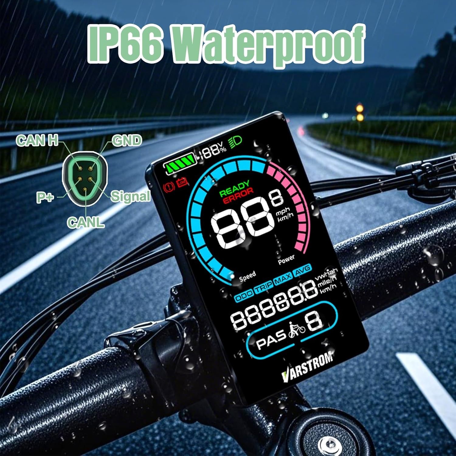 E-Bike Display VD618 3.5″ Screen CAN Protocol for Bafang CANBUS Mid-Drive Motor