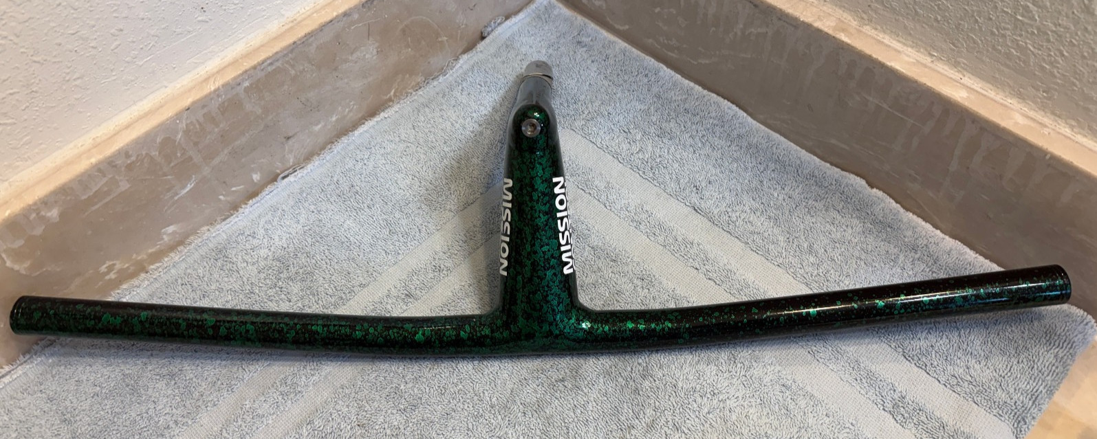 Vintage Klein Mission Control Handlebar Stem Combo 22.2 Quill Green Splatter