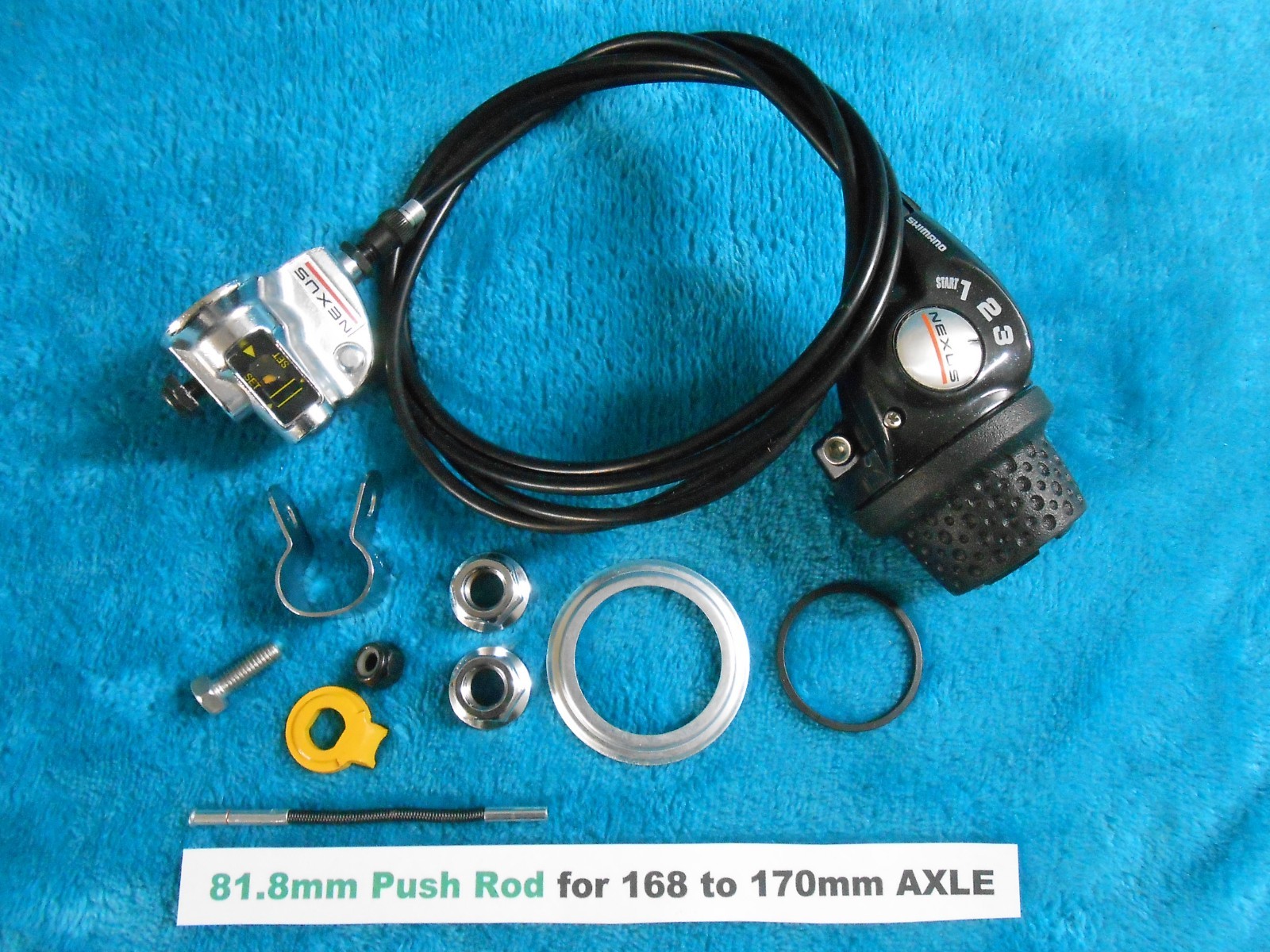 Shimano Nexus 3 Speed Right Twist Shifter Kit Bell Crank Hardware 81.8mm PushRod