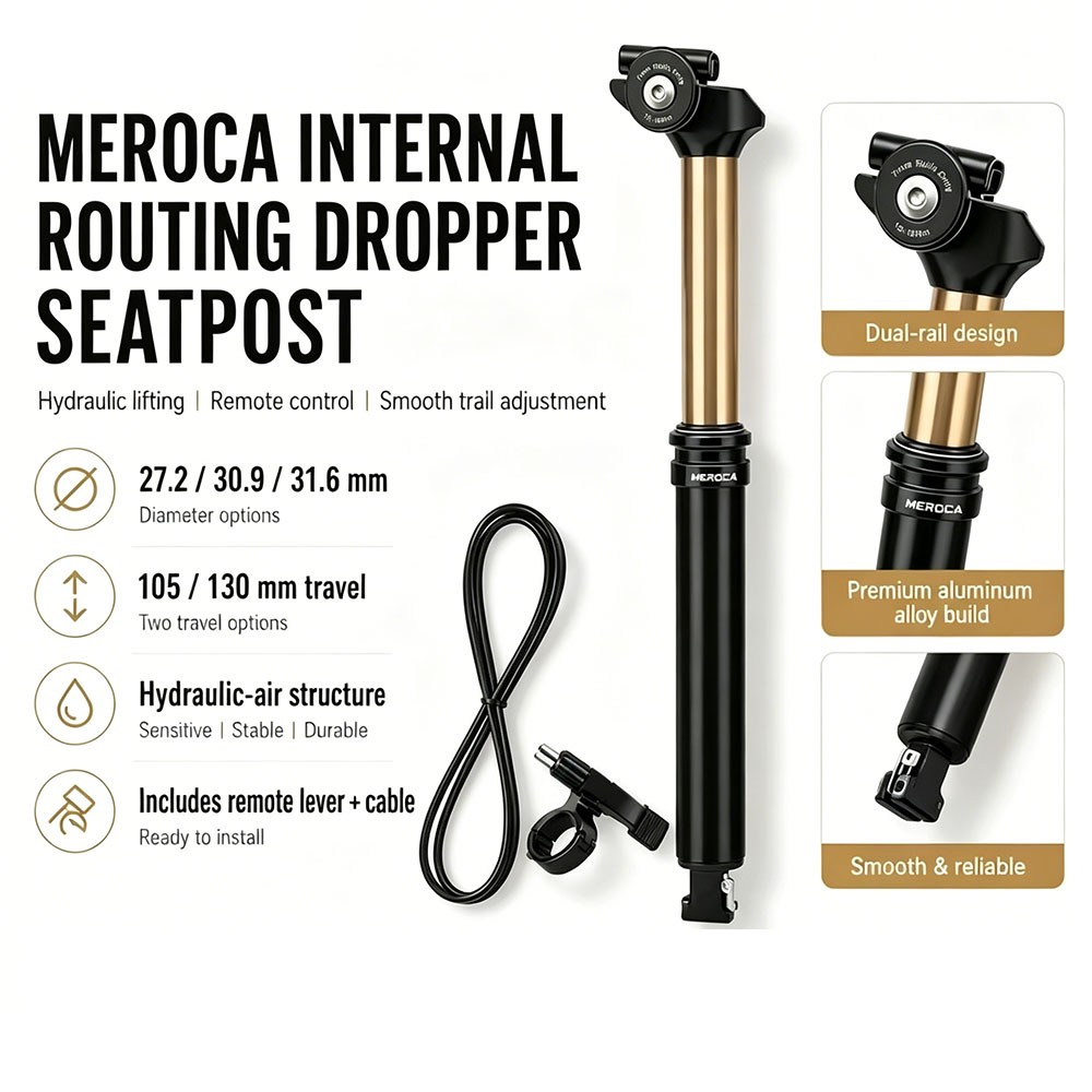 MEROCA Dropper Adjustable Seatpost MTB Bicycle Bike Internally Routed Post Parts