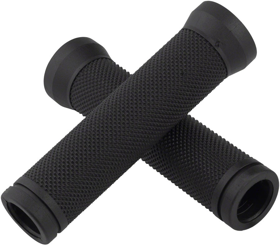 Velo Diamond Black Flanged No Lock-On Cycling Grips – Durable Rubber,