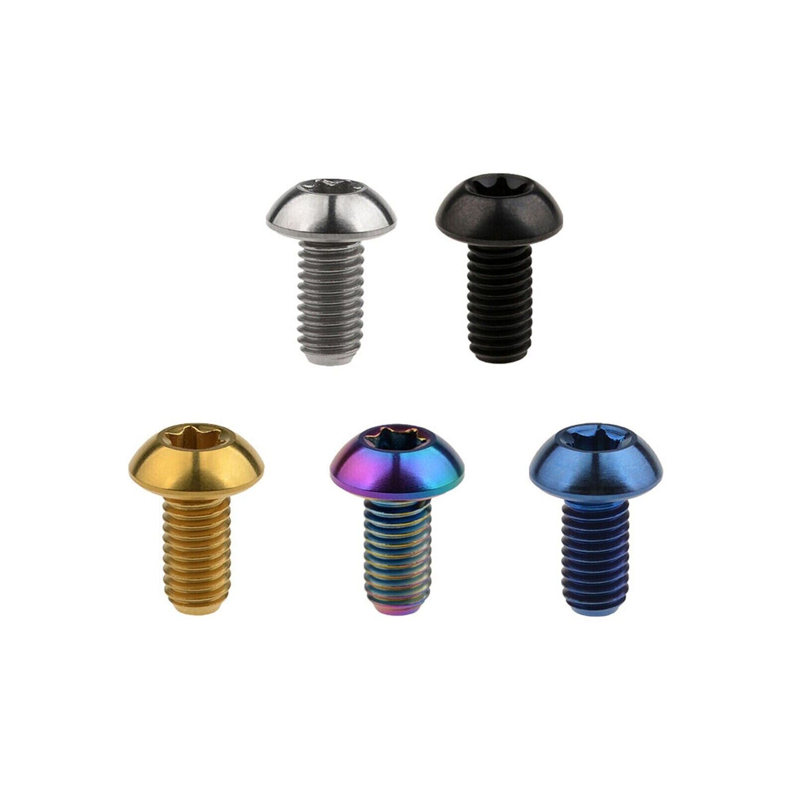 12Pcs Titanium Ti M5x10mm Mountain Cycling Bike Disc Rotor Bolt Torx T25 Gold