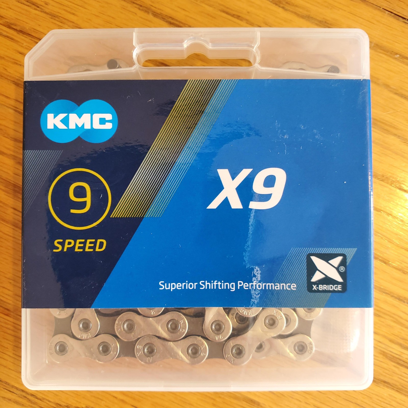 KMC X9 116-Link 9-Speed Bike Chain – Silver – for SRAM, Shimano – NEW in Box